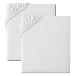White 2pk Fitted Sheet - Microfibre