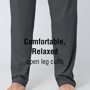 Dark Grey Open Leg Lounge Pants With Ribbed Waistband 