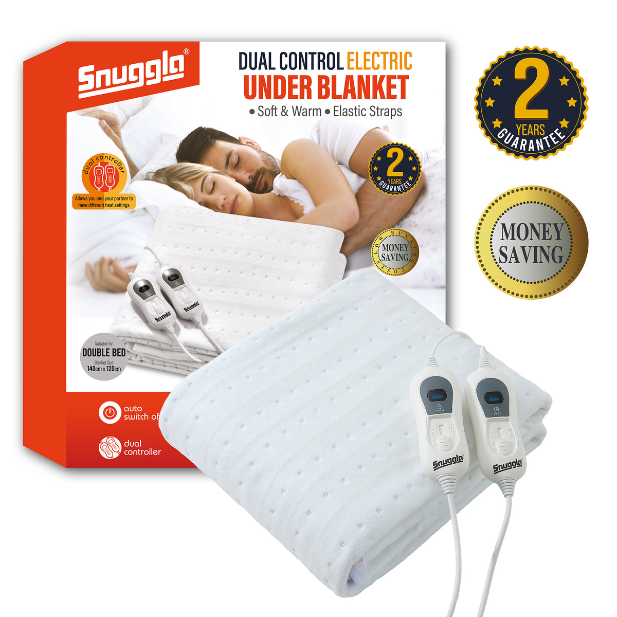 Double Size Heated Electric Under Blanket with 3 Heat Settings