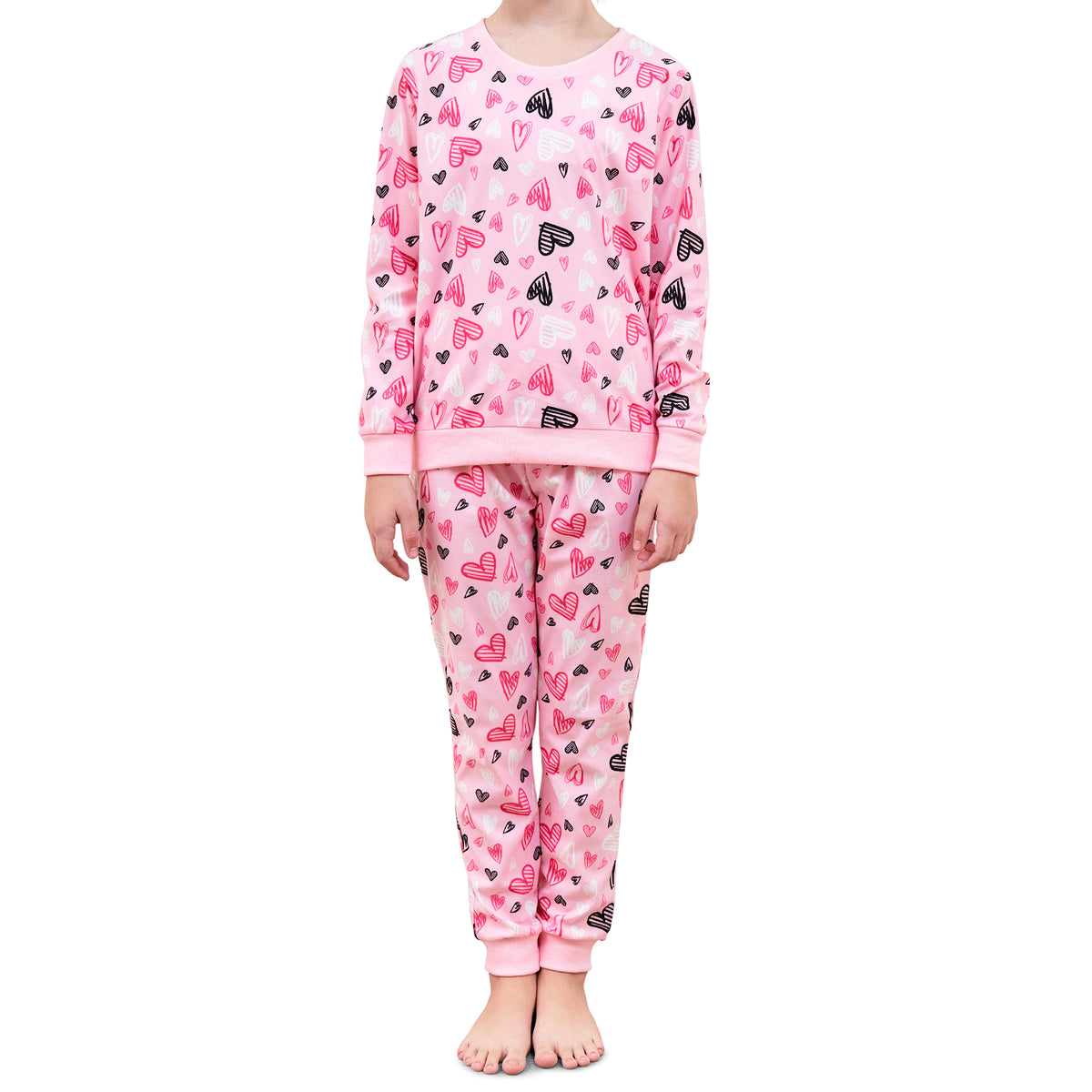 Girls LS Pyjamas Set - Fake Cotton star