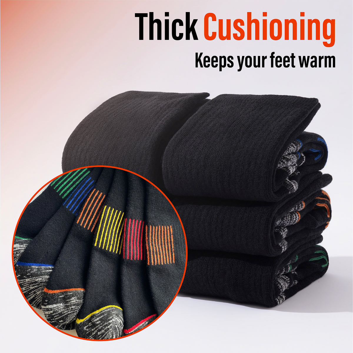 Mens 6PK Thermal Socks  