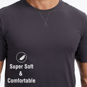 Mens Grey Checked Short Sleeve Long Pyjama Set 