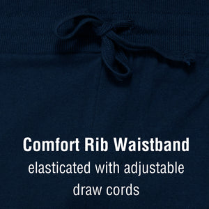 Navy Open Leg Lounge Pants With Ribbed Waistband