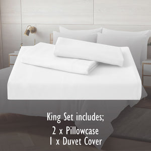 White Duvet Cover Set - Microfibre