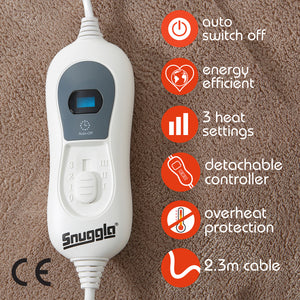 Luxurious Choloate Brown Fleece Heated Electric Throw