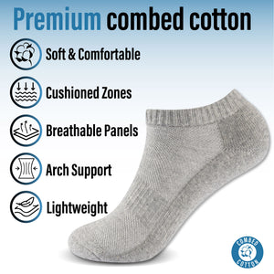 Mens 6pk Half Terry Trainer Assorted Socks 