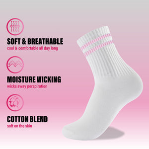 Girls 8pk Sports White Ankle Socks 