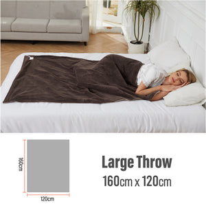Luxurious Choloate Brown Fleece Heated Electric Throw