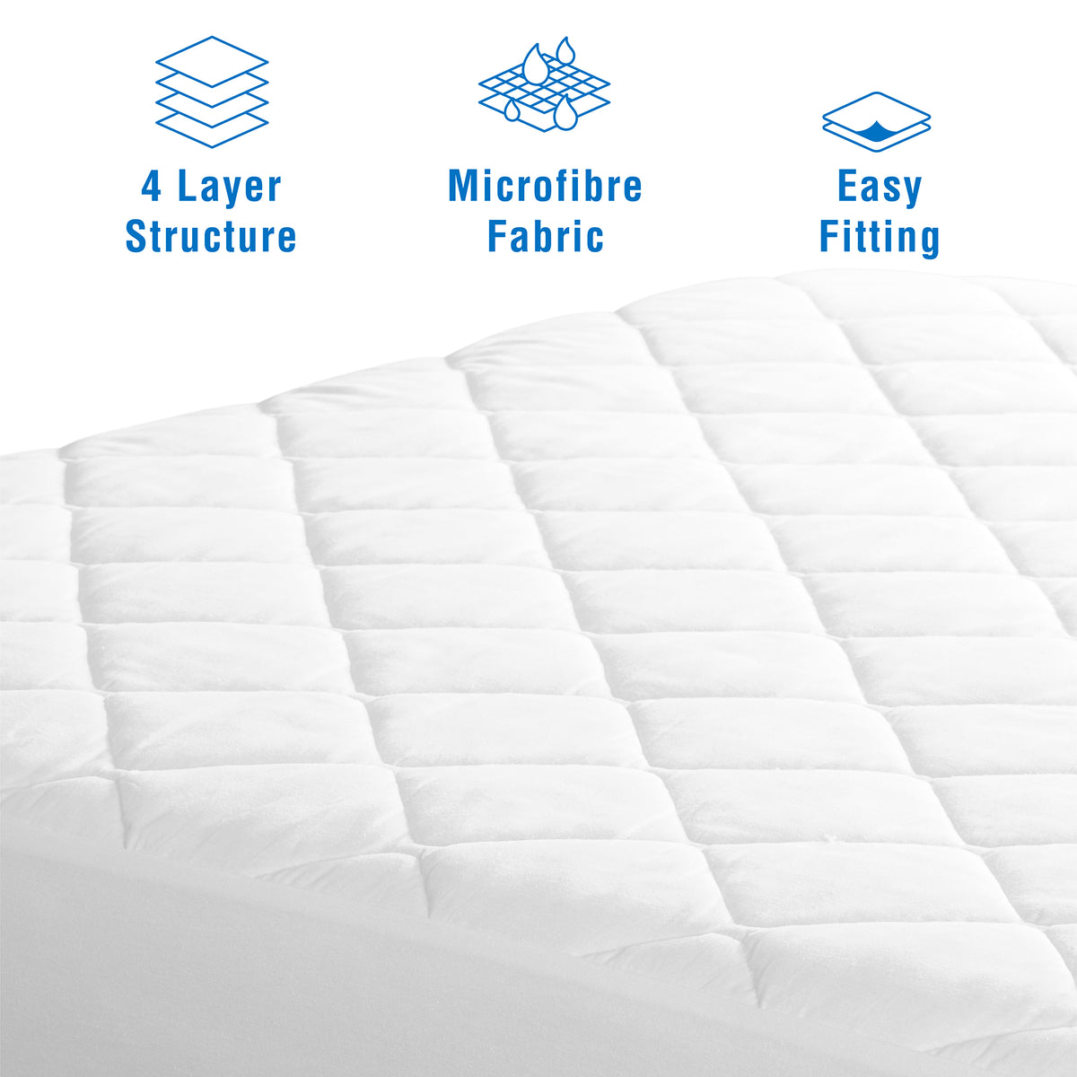 Quilted Mattress Protector Waterproof White