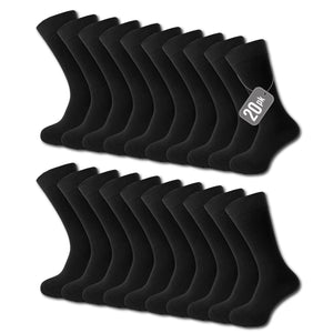 Mens 20pk Black Socks 