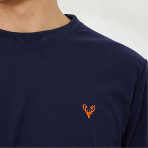 Mens LS Pyjamas Set Blue/Orange Check