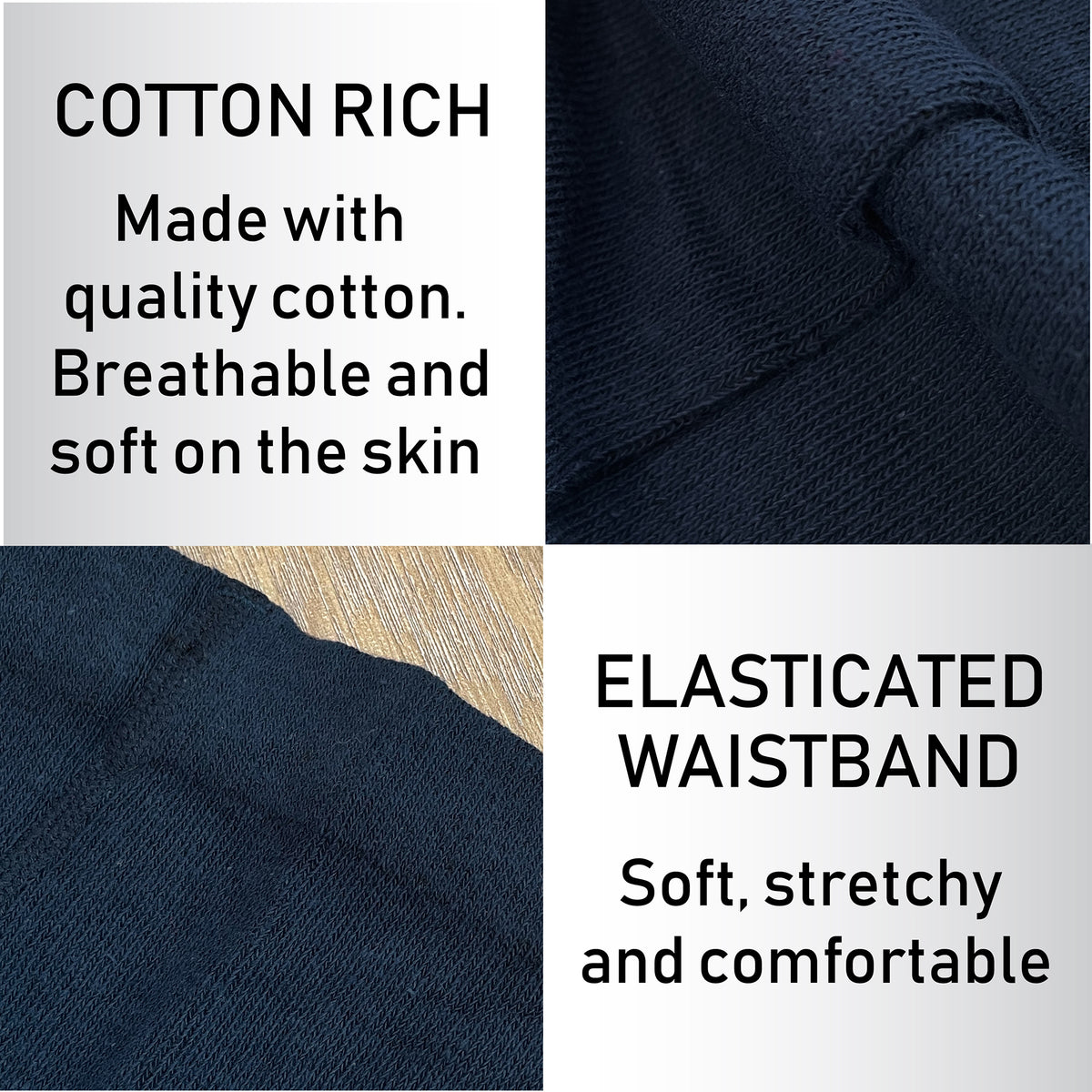 Girls 4 Pack Solid Tights (Navy)