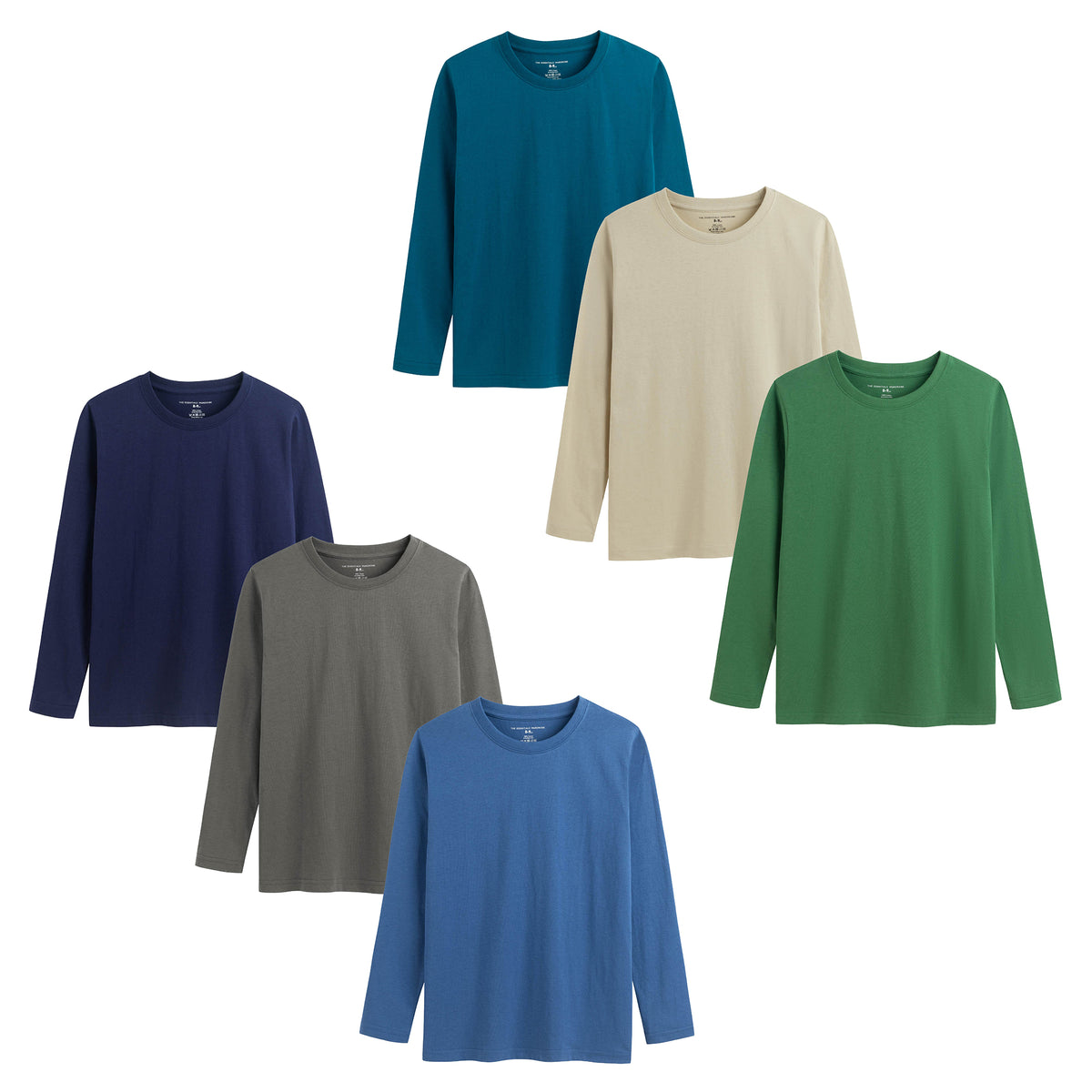 Boys TEW 3 Pack LS T- Shirt Petrol/Olive/Stone