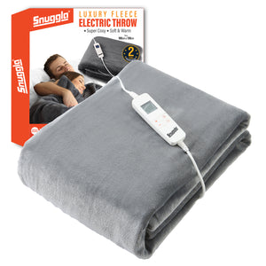 Luxurious Choloate Brown Fleece Heated Electric Throw