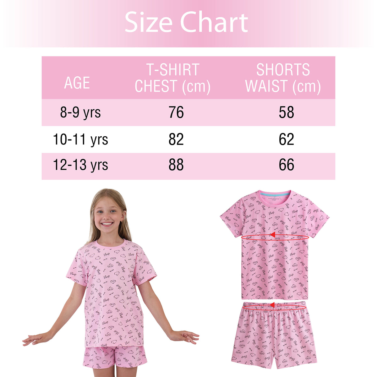 3PK Girls Shorty Pyjamas animal