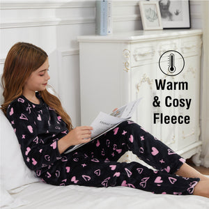Girls Pink Hearts Pyjama Set 