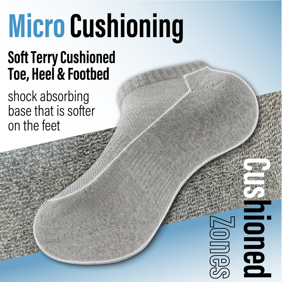 Womens Assorted 6 Pack Half Terry Trainer Socks 