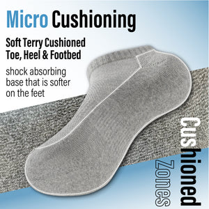 Womens 6pk Half Terry Assorted Trainer Socks 