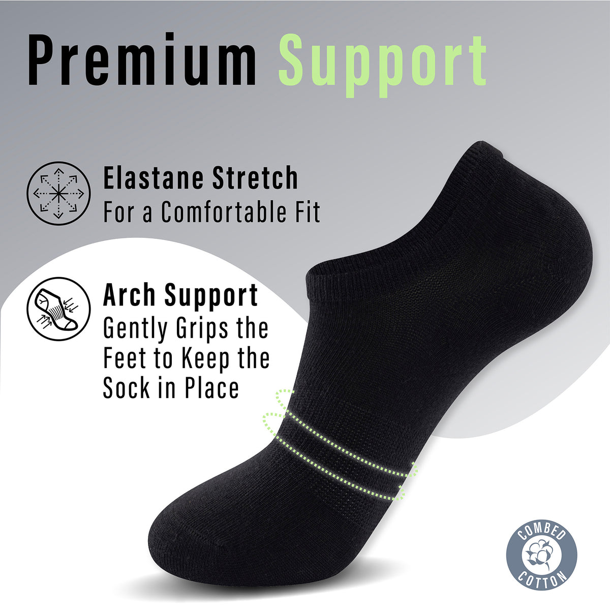 Womens 12 Pack Low Cut Trainer Socks (Black)