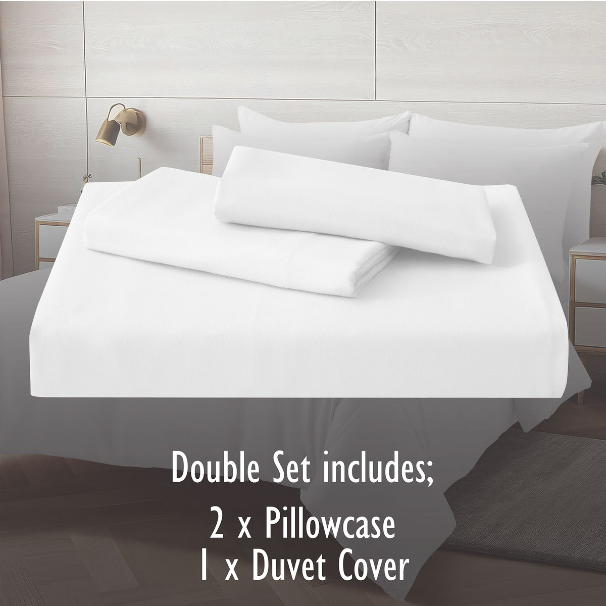 White Duvet Cover Set - Microfibre
