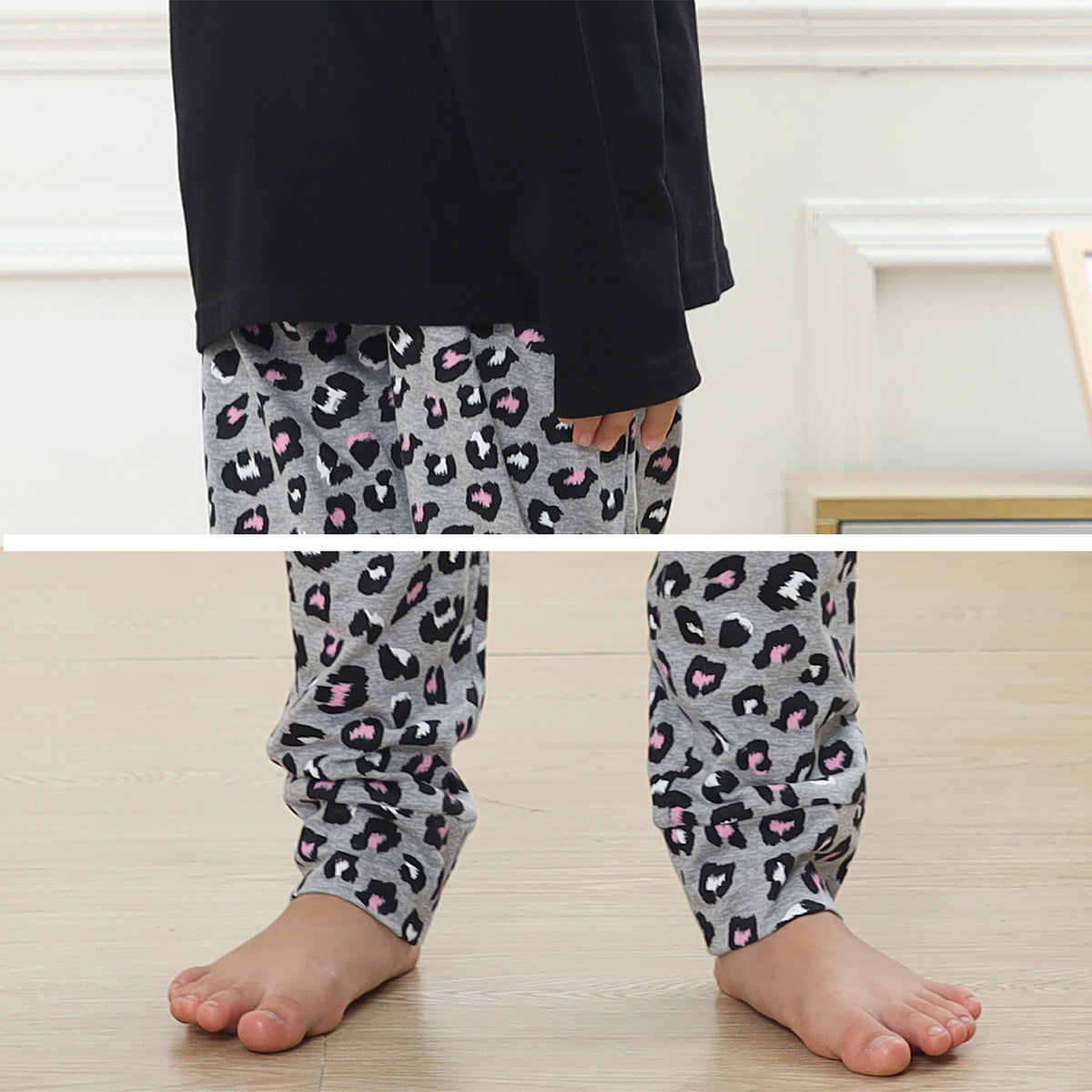 Girls Long Sleeve Animal Print / Heart Pyjamas