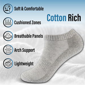 Womens 12pk Half Terry Assorted Trainer Socks 