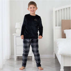 Boys Black Game controller Flannel Fleece Pyjama Set