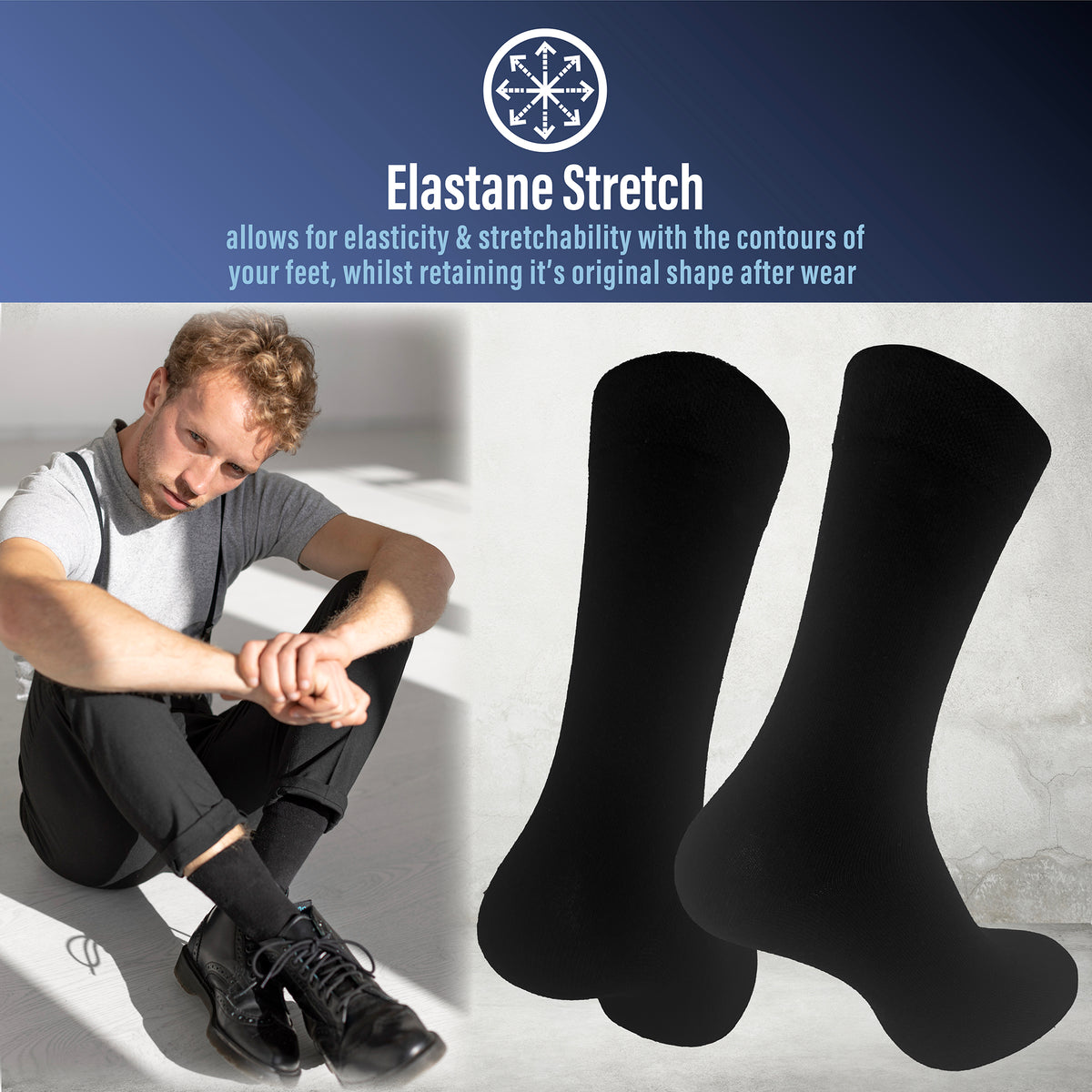 Mens 20pk Black Socks 
