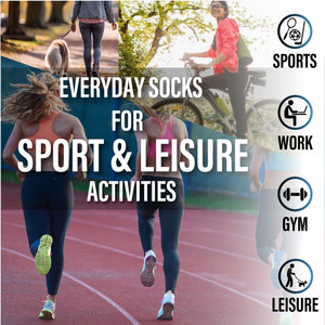 Womens 6pk Striped Half Terry Black Trainer Socks 