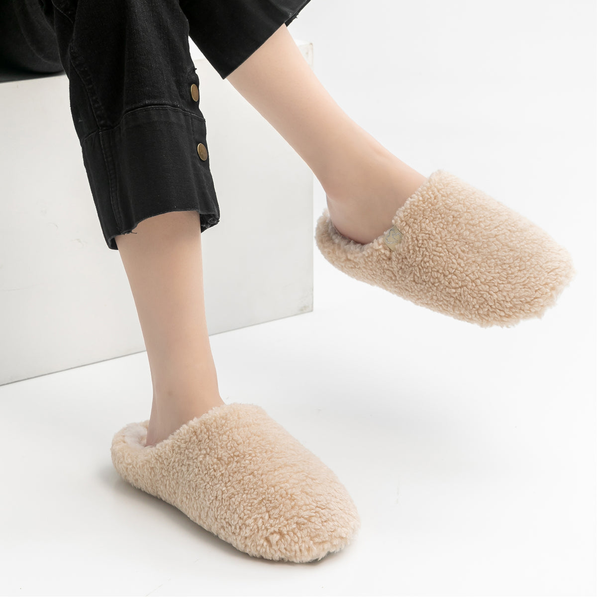 Womens Indoor Slippers Beige