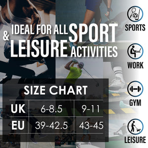 Mens 12 Pack Half Terry Sports Socks (Black Striped)