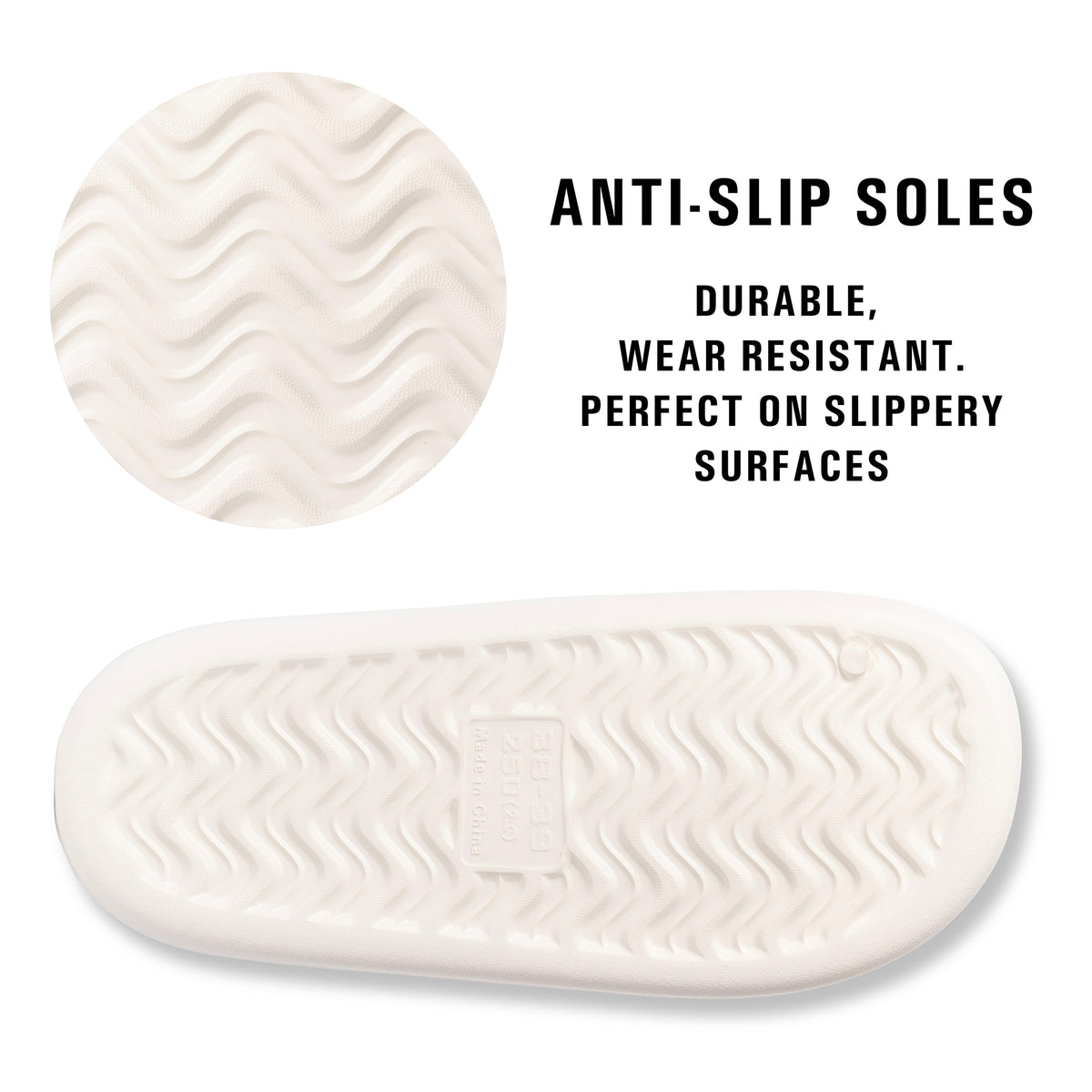 Ladies Anti-Slip Adult Sliders Cream