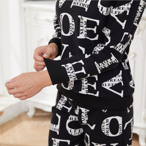 Ladies Navy Hearts Pyjamas Set