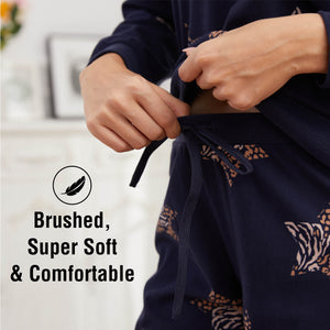 Ladies Navy Hearts Pyjamas Set