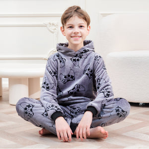 Boys Fleece Game controller Hooded Pyjamas  