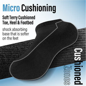 Womens 12pk Half Terry Black Trainer Socks 