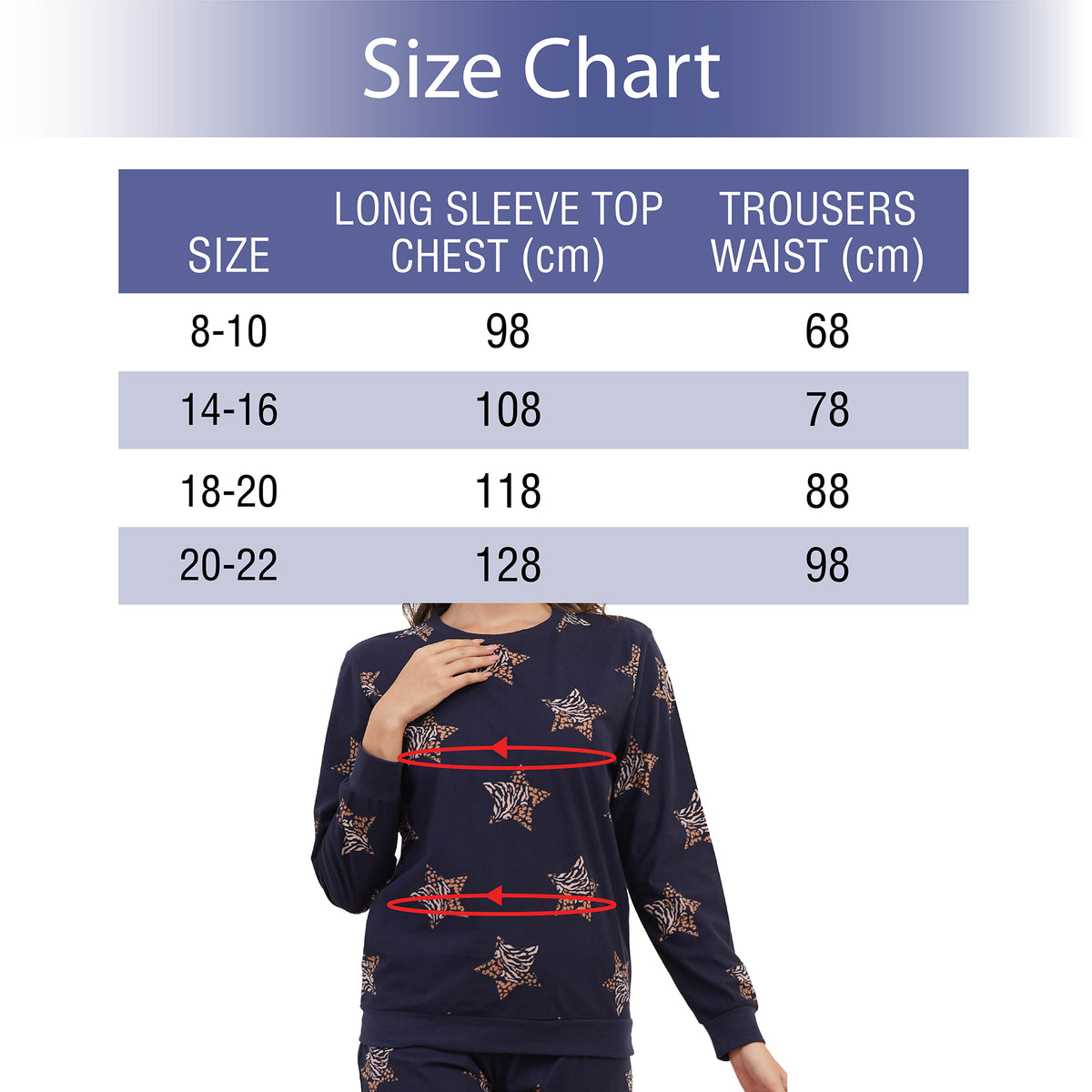 Ladies Star print Fleece Pyjama Set