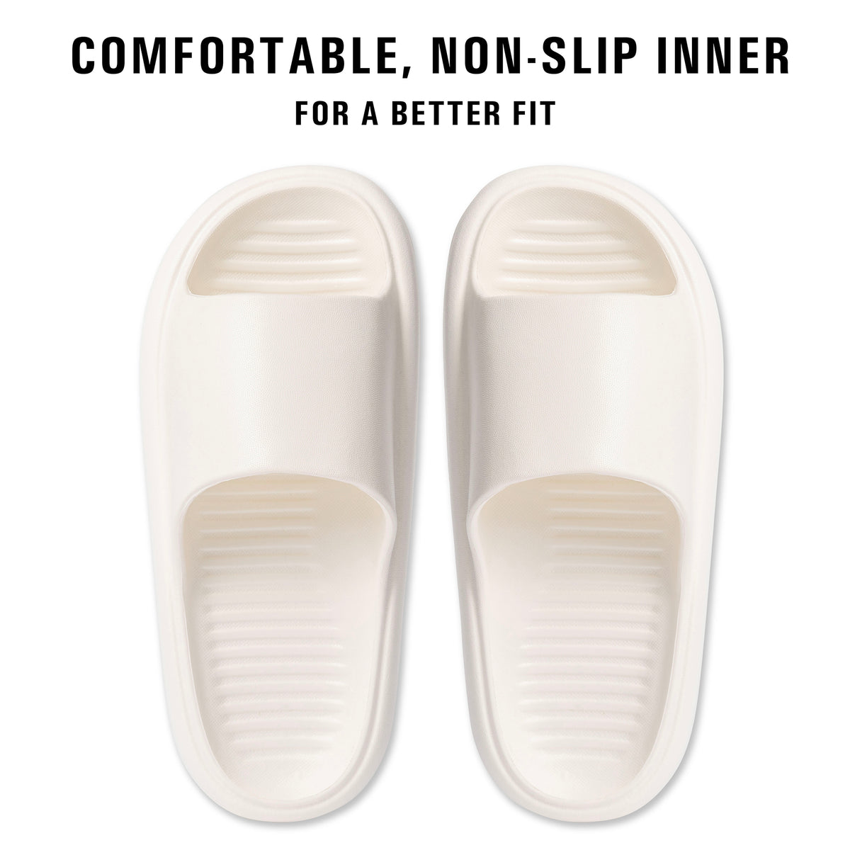 Ladies Anti-Slip Adult Sliders Cream