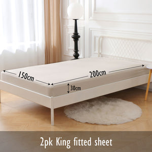 Beige 2pk Fitted Sheet - Microfibre
