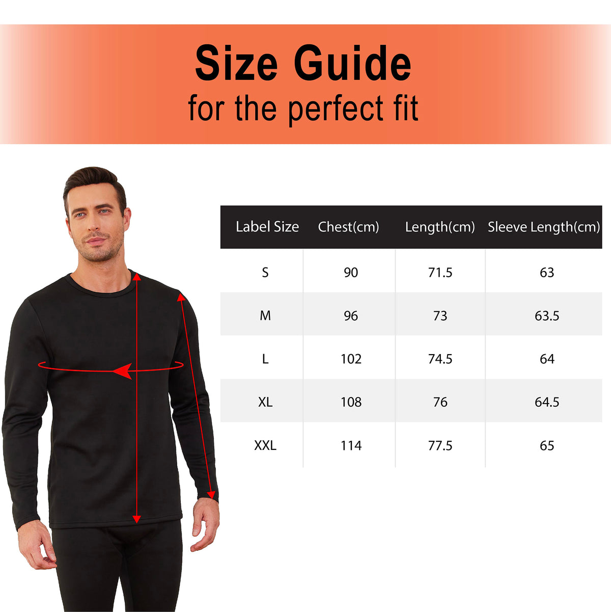 1PK Mens Thermal Underwear Black