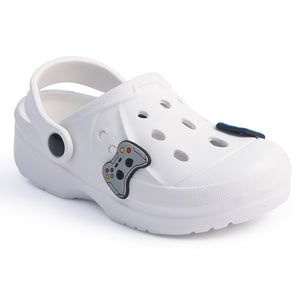 Boys Comfort White Clogs 