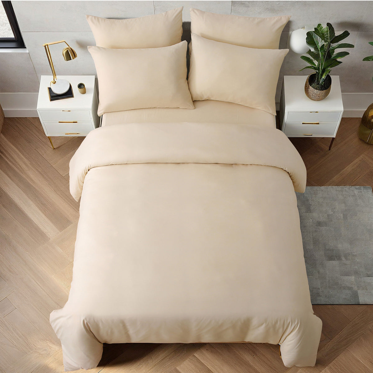 Beige 4pk Pillowcase - Microfibre