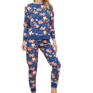 Ladies Cosy Animal Print Pyjamas Set 