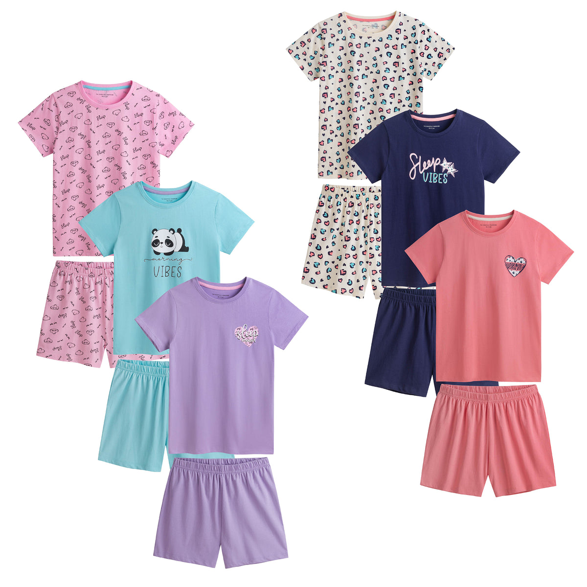 3PK Girls Shorty Pyjamas animal