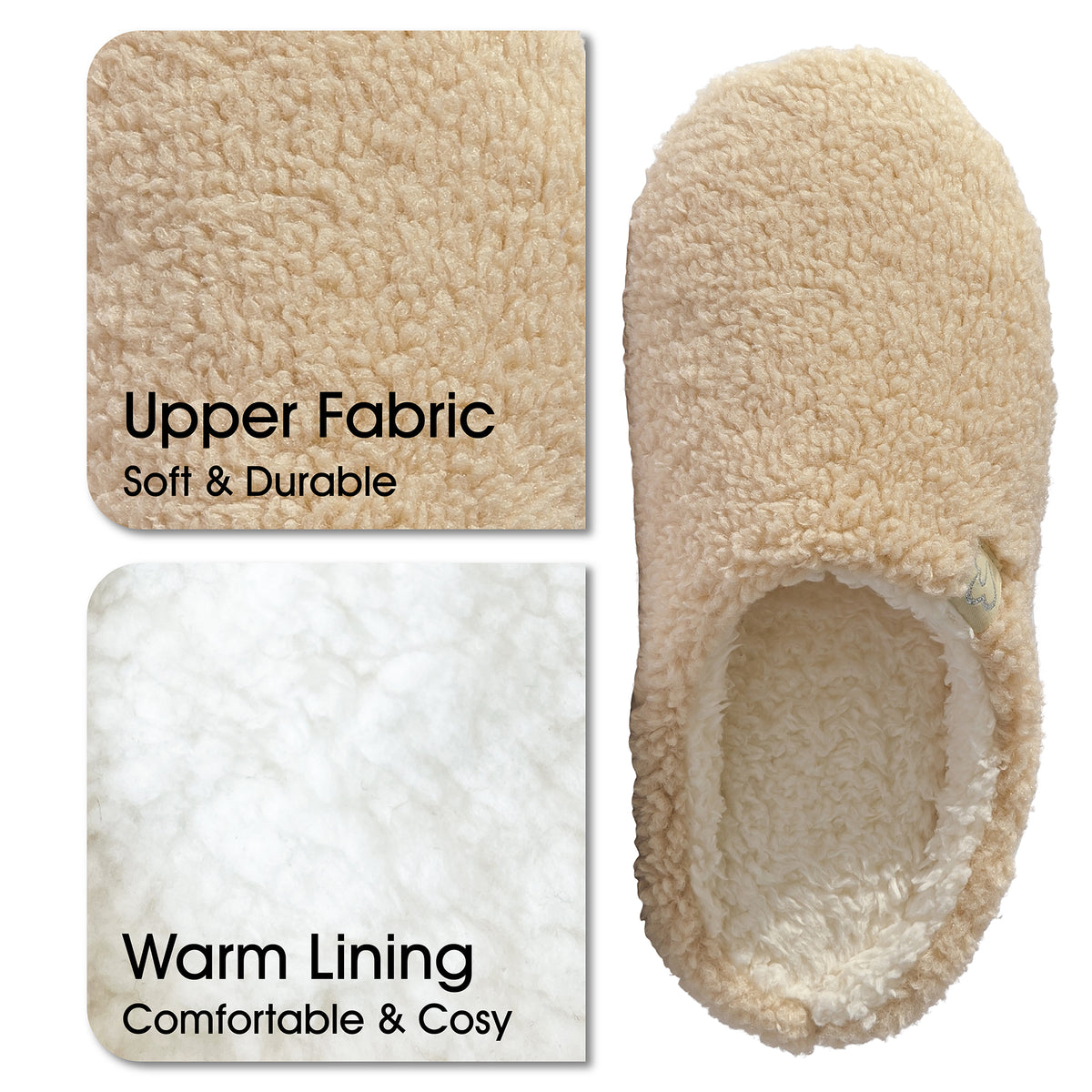 Womens Indoor Slippers Beige