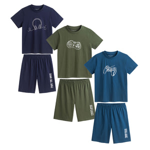 3PK Boys Shorty Pyjamas Techno