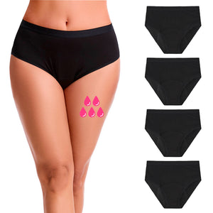 Womens Black 4 Pack Period Briefs (Jacquad WB)