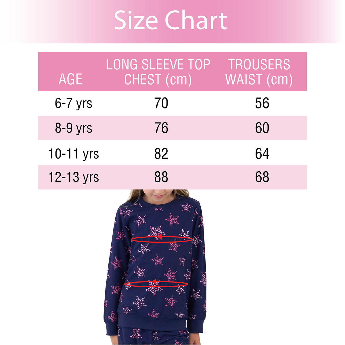 Girls Navy Pyjama Set 