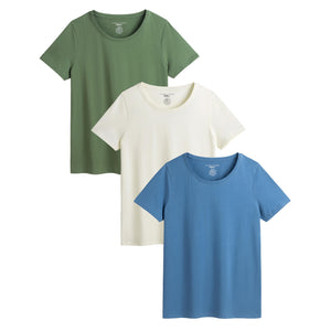 Ladies Khaki Mid 3 Pack T- Shirt