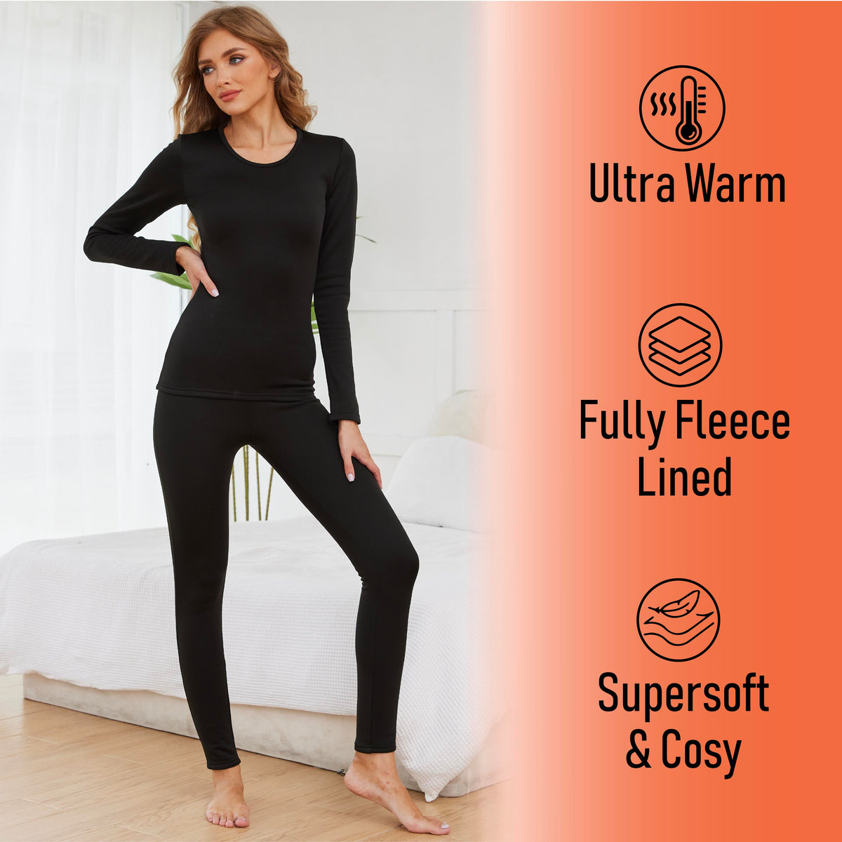 Womens 1 Pack Long Jane (Black)